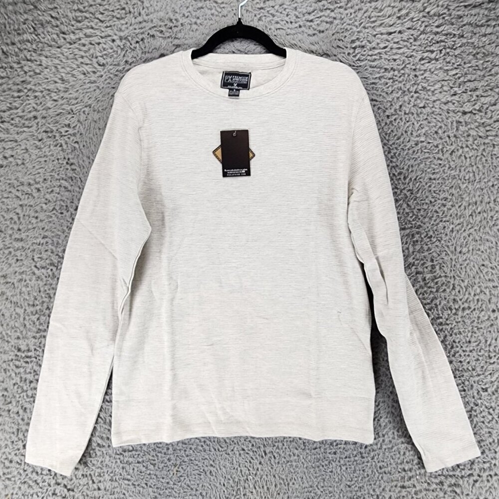 PX Shirt Mens Small Cream Long Sleeve Pullover Tee *NWT*